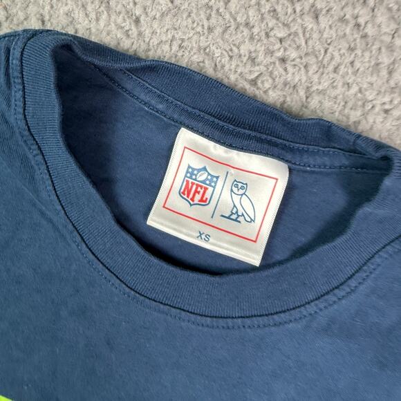 OVO NFL Seattle Seahawks Shirt Mens XS X-Small Blue Graphic Tee Short Sleeve - Picture 4 of 10